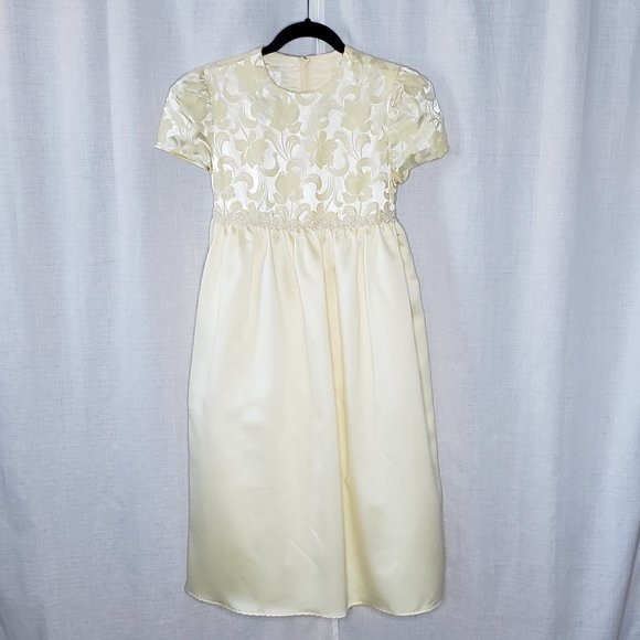 Jessica McClintock Pale Yellow Girls Dress Size 16 - Picture 2 of 12